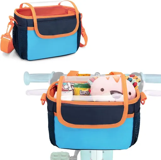 Bicycle Front Hanging Bag, Large Capacity Multi-Pocket Partitioned Storage, Transparent Front Cover for Quick Access, Velcro Straps for Easy Installation, Can Be Shoulder Carried or Mounted on Handlebars, Suitable for Outdoor Cycling and Daily Travel
