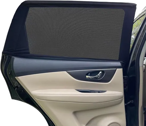 2 Pieces Car Rear Window Sunshade, Elastic Black Sunshade, Child Sun Protection, Thermal Insulation, No Mounting Required, Car Privacy Sunshade