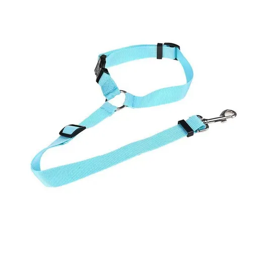 Li hang Pet Car Seat Belt Dog Harness Safety Rope Sky blue