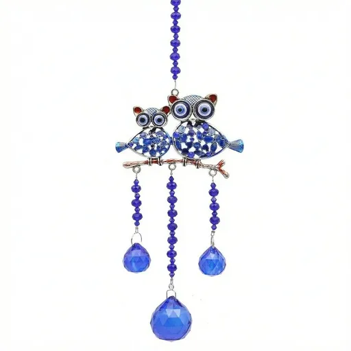 Garden Decor-Crystals Suncatcher Blue Evil Eye owl,Sun Catchers Indoor Window,Crystal Prism Window Decoration,Home