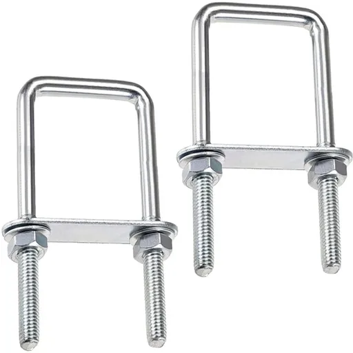 Square U-Bolts, 60X120Mm Stainless Steel U-Bolts, M8 U-Bolt With Frame Plate Nut And Washer, M8 U-Bolt For Fixing