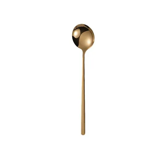 2 PCS Espresso Spoons Stainless Steel,Teaspoons Set for Stirring Coffee, Dessert Cake, Ice Cream, Soup, Frosted Handle, (Gold)