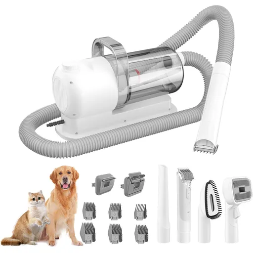 Pet Grooming Vacuum Kit 13000Pa Strong Suction 99% Hair Removal 6 Clipper Combs 5 Tools Low Noise