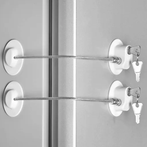 2 Pcs Fridge Lock, Refrigerator Lock for Children, Mini Fridge Locks for Kids, Freezer Lock, Used in Refrigerator Door