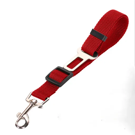Red 5PCS Universal Adjustable Pet Car Safety Seat Belt | Heavy Duty Retractable Harness Restraint | Anti-Jump Window Safety Clip
