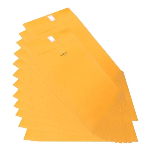 100Pcs Manila Clasp Envelopes Yellow Kraft Paper Letter Size for Business Document Organization