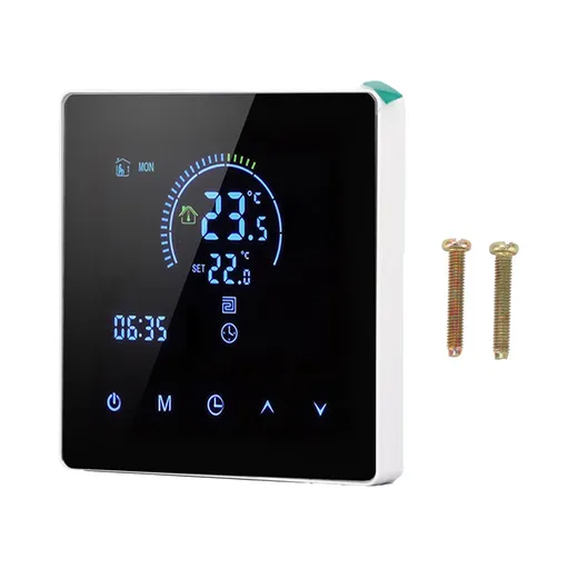 3A Smart Thermostat Intelligent Touch Color Screen LCD Display Thermostat Water Heating Boiler for Home Office Shopping Mall Store White WiFi Model