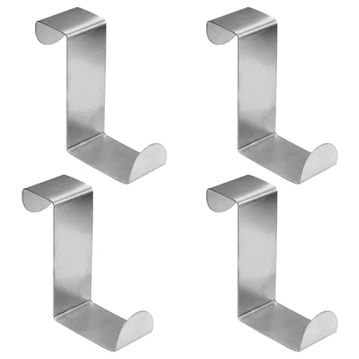 4 PCS 2.2" x 1"(H x W) Stainless Steel Over Door Hook Reversible Z-Shaped Hanging Hooks Stainless Steel