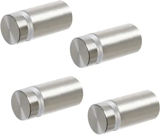 Standoff Screws for Wall Mount Acrylic Picture Frame Hardware 1/2" x 1" Aluminum Silver Finish Nails for Acrylic Glass Sign Holder 4 Pcs