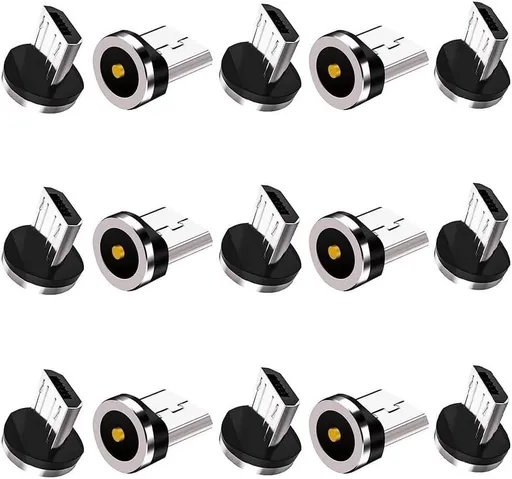 Magnetic Charging Tips Micro-USB 15pcs,1Pin 360° Rotate Connector Adapter for Micro USB Ports Series,Just Plugs to Charging/Water-dustproof/antioxidant Without Cord&Non-Data