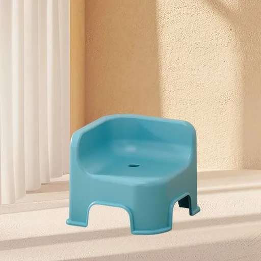 Bathroom Small Stool Plastic Stool Children's Stool Home Stepping Non Slip Thickened Plastic Stool Baby Low Stool Bathing Stool Blue