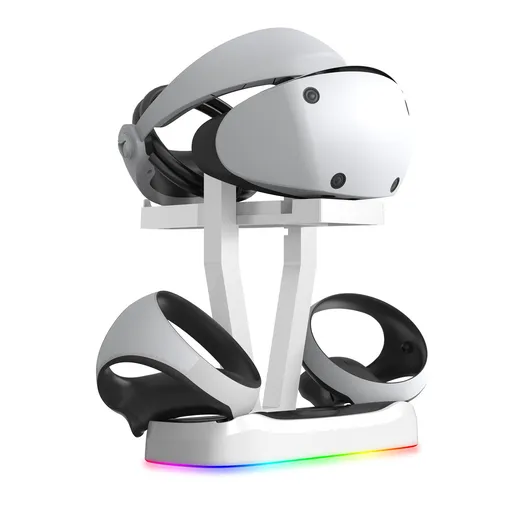 Charging Station Stand Accessories, Handle Controller Charger Dock and Display Stand with LED Light, Premium Stand (White)