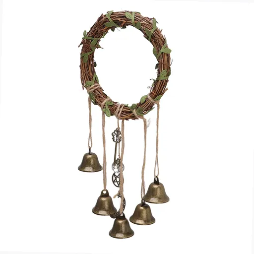 Hanging Witch Bell Handmade Decorative Witch Wind Chime with Meaningful Patterns for Door Handle Type A(15cm/5.9in Diameter)