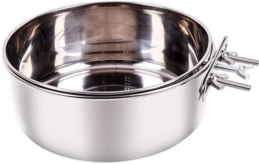 Pet Food Bowl - Stainless Steel Food Bowl - Hanging Food Bowl - with Clip Holder - Suitable for dogs, birds, parrots, cats and rabbits.