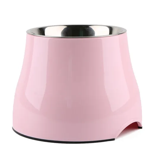 Elevated Pet Feeding Bowl with Stainless Steel Inner - Promotes Healthy Digestion & Reduces Neck Strain(Pink)