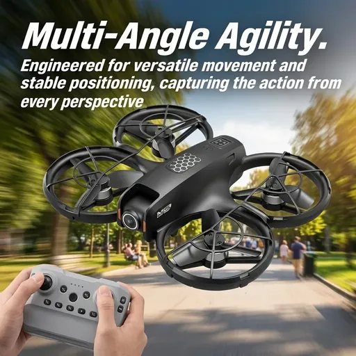 M5 Brushless Retractable Screen Drone with Live View, Optical Flow, Gesture Photo, 50x Zoom, One-Key Takeoff/Landing, 6-Axis Gyro, 100m Control – Aerial Photography（Batteries*2）