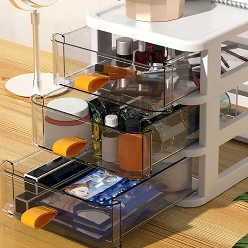 Small White Drawer Organizer, 1-Piece PP Desk Storage Box for Home and Office Organization