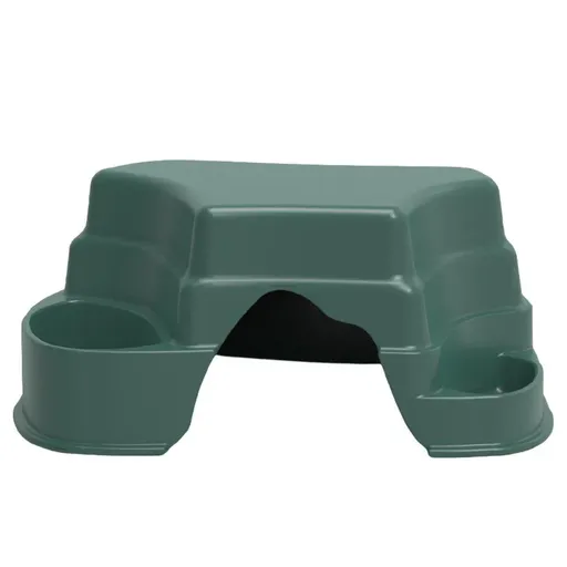 Plastic Reptile Hide Box Cave with Food Basin Easy Clean Snake Hiding Landscape - Green
