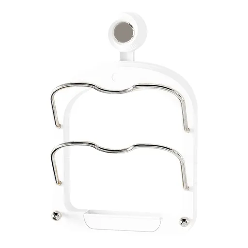 Pot Lid Organizer Rack - Suctions Cup Mount Storages Stand, No Drill Installation, Adjustable Holder for 5 Lids, Pot Lids Storage Rack, Pan Covers Storage Stand | Kitchen Pan Cover Organizer for Cabin - White - Size 12.4*8.19in