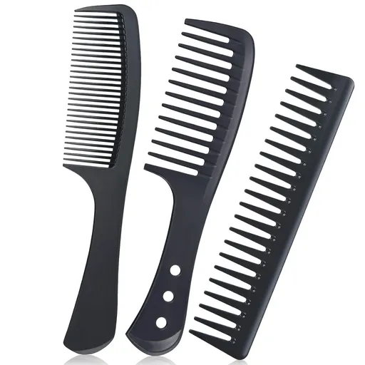 3Pcs Mens Styling Comb, Wide Tooth Hair Comb Styling Set, Professional Shaping & Wet Pick Pompadour , Anti-Static Hairdressing