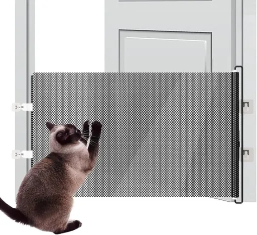Retractable Safety Gate for Dogs, 50x125cm, Compatible with Doorways and Stairs