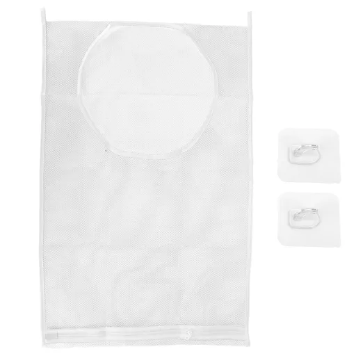 White Thickened Laundry Storage Bag WallMounted Toys Net Bag for Bathroom Laundry(Without Grid )