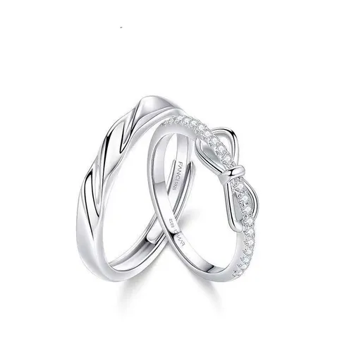 Fang qi Copper Mobius Ring for Couple Shining knot Men's