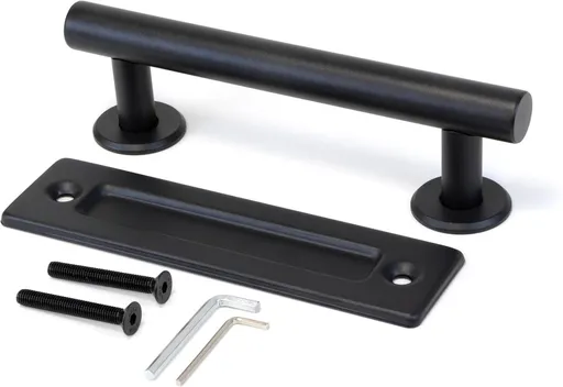 30 cm - Sliding Door Handle - Door Knob - Garage Handle - Sliding Door Knob Set - Barn Door Handles - Heavy Duty - With Screws - For Garage Door Cabinet - Black