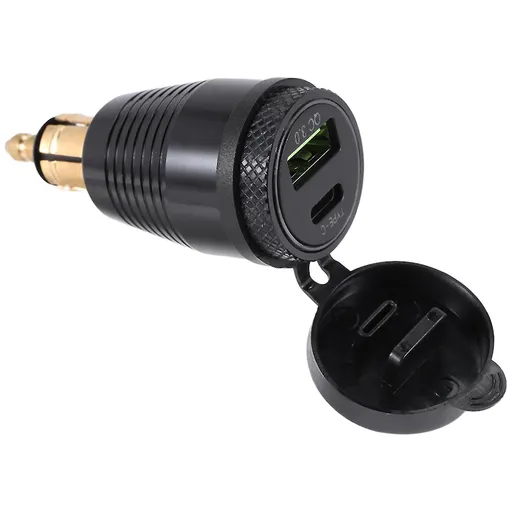 Motorcycle DIN Connector Waterproof Charger For QC3.0 USB Charger & Type C 30W Power Delivery Adapter Socket (YJD)