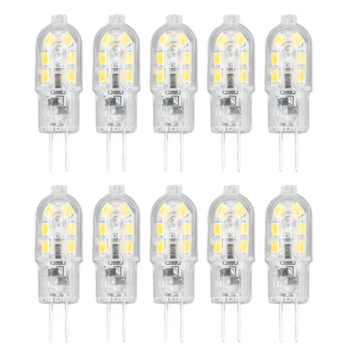 10Pcs G4 LED Bulb Brightness Dimming High Color Rendering Transparent Shell Light Bulbs for Landscape Lights DC 12V White Light