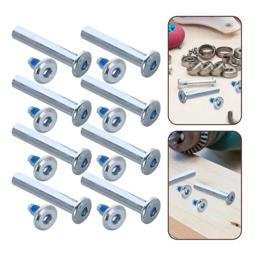 20Sets Roller Skating Tools Aluminum Alloy Plated Silver Screws for Skate Maintenance