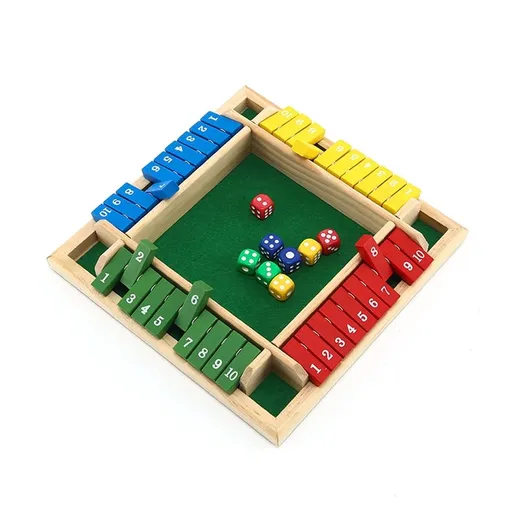Shut The Box-Wooden Dice Board Game, Funny Family Shut The Box Game 2-4 Player, Board Games Gift for Family and Friends, Educational Table Math Games for Holiday, Party