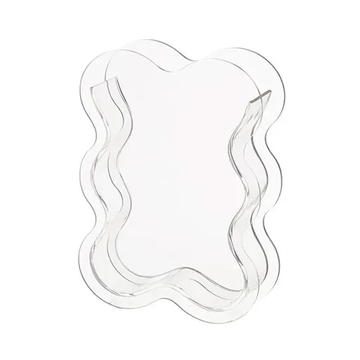 Creative Transparent Acrylic Vase Flower Ornament Dried Floral Display Tank - Wave pattern-Transparent