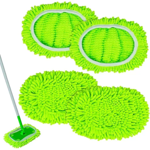 4 Reusable Replacement Mop Refills Pad Compatible for Mop,Replacement Sweeping Mopping pad Refills for Hardwood Surface Floor Cleaning