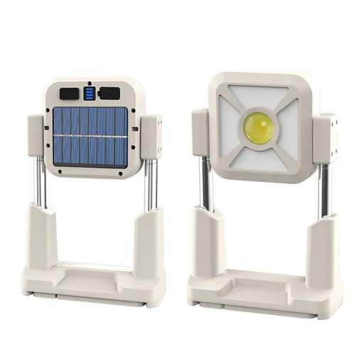 Solar Work Light Outdoor Tent Light Portable Portable USB Rechargeable Floodlight Camping Light Height Adjustable Multiple Lighting Modes (Bright Light/Low Light/Warm Light/Red Light Burst)