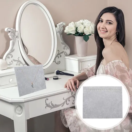 Elegant Grey Jewelry Tray with Hooks for Bracelets and Accessories