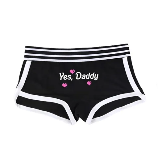House Of Dasein Yes Daddy Cotton Underwear Boyshorts For Women Comfortable Shorts - Black - L