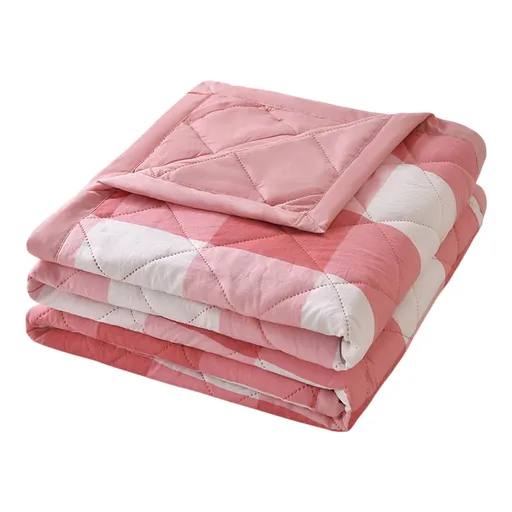 Reversible Patchwork Quilts,Lightweight Plaid Bedspreads Coverlets Quilt Bedding Blanket for All Seasons- pink B - 59X39"