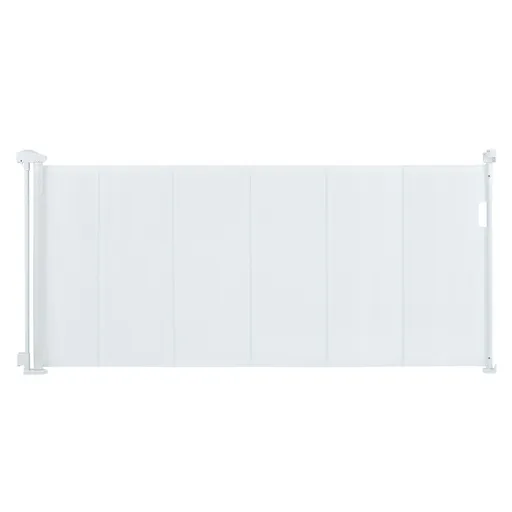 Retractable Baby Gate, 34.2" Tall Mesh Baby Gate, Extends up to 76.8" Wide Retractable Gate for Kids or Pets, Retractable Dog Gates for Indoor Stairs, Doorways, Hallways, Playrooms, White