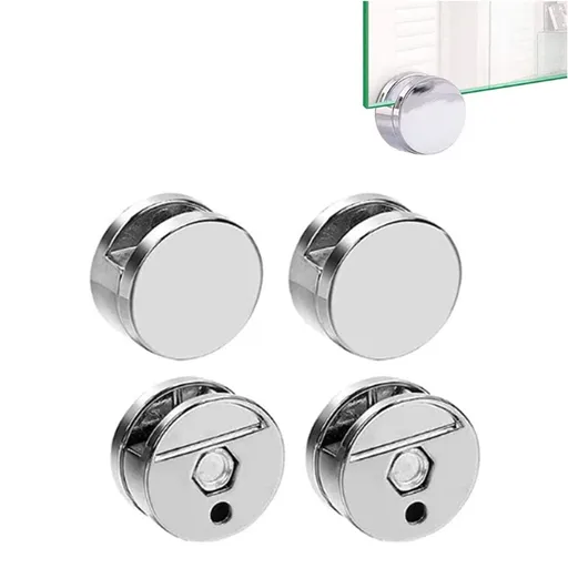 Mirror Clips, Mirror Mounting Clips, 4 Pcs Mirror Brackets, Zinc Alloy Mirror Holders for Walls Fixed Fitting Mirror (Silver)