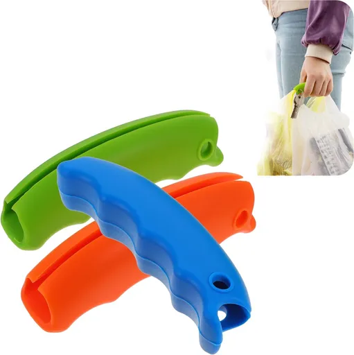 Shopping Bag Handle - 3 Pieces - Silicone Bag Grip Holder - Shopping - Handle - Grip - Plastic Bag Carrier - Bag Carrier - Handle - Bags - Safe - Ergonomic Bag Carrier - Groceries - For Handbags Shopping Bag - Multicolored