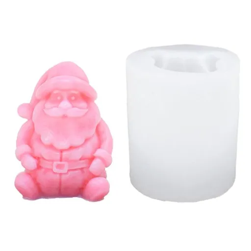 Santa Clause Candle Mold Christmas Candle Mold for Making Candle Soap Plaster Cake Fondant Chocolate Home Decor Resin Casting