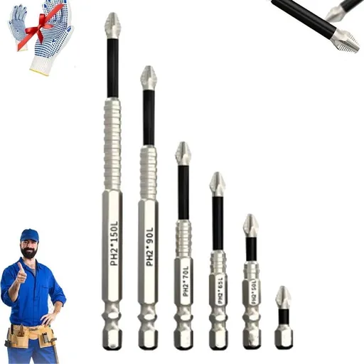 Universal High Magnetic Screwdriver Drill Bit Set - Anti-Slip Driver Bit Set for Impact Driver & Electric Drills - Premium Alloy Steel Fixion Tools