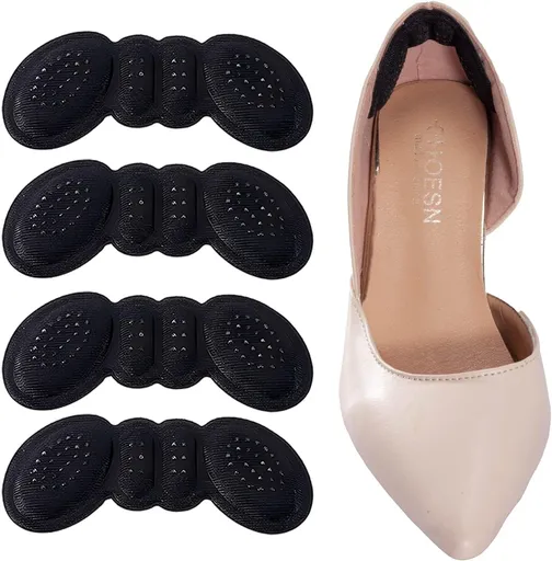 Anti-Slip Gel Heel Liners for Pain, Perfect Fit for Oversized Shoes, Easy Application, Unisex Design for All Footwear Types