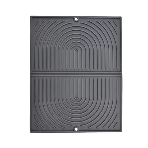Non-Slip Silicone Kitchen Counter Mat, Foldable Water Drainage Wiping Mat, Grey, 43cm x 34cm