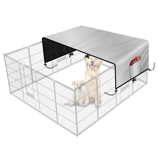 Heavy Duty 210D Oxford Dog Playpen Cover Extra Large UV-Resistant 200*165CM Silvery