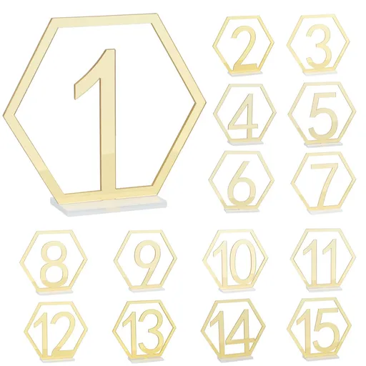 Digital Acrylic Mirror Table Number Wedding Supplies Table Decoration