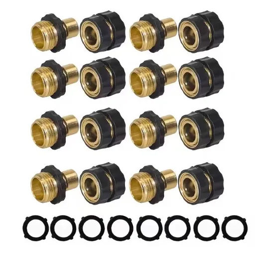 8 Piece Garden Hose Quick Connectors - 3/4 Inch GHT Quick Release Standard Size Outdoor Fittings, Aluminum Alloy Water Hose Leak-Proof Adapters for Lawn Watering & Gardening Use