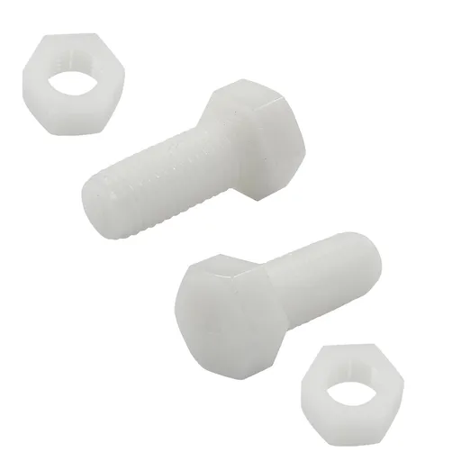 Biaungdo 20 Pair M12 x 30mm Nylon Hex Bolts, White Plastic Hex Bolts Full Thread Hex Head Screws and Nuts Set