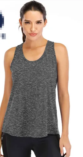 Women's Loose Racerback Tank Top – Ideal for Gym, Running, Yoga & All Fitness Activities, M (Dark Heather Gray)